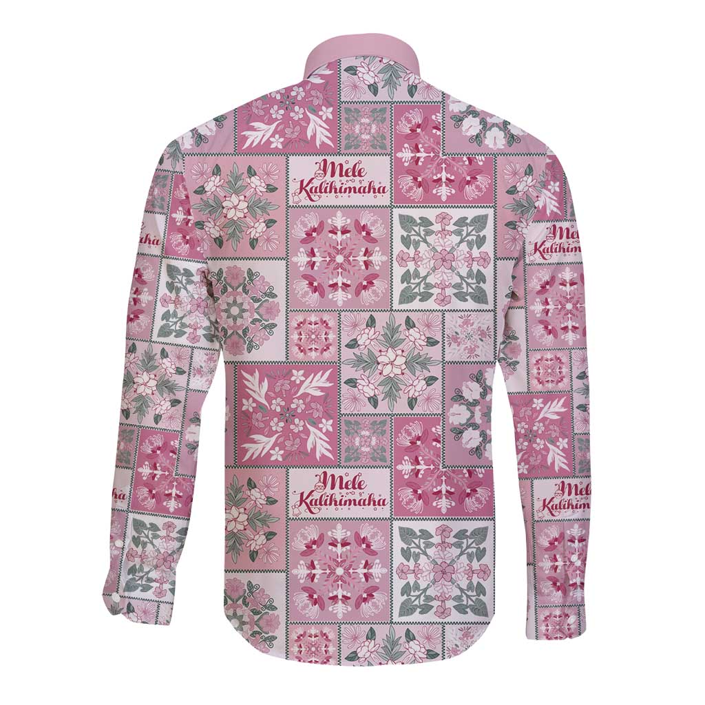 Mele Kalikimaka Hawaii Christmas Long Sleeve Button Shirt Akala Seamless Floral Motif - Polynesian Pride