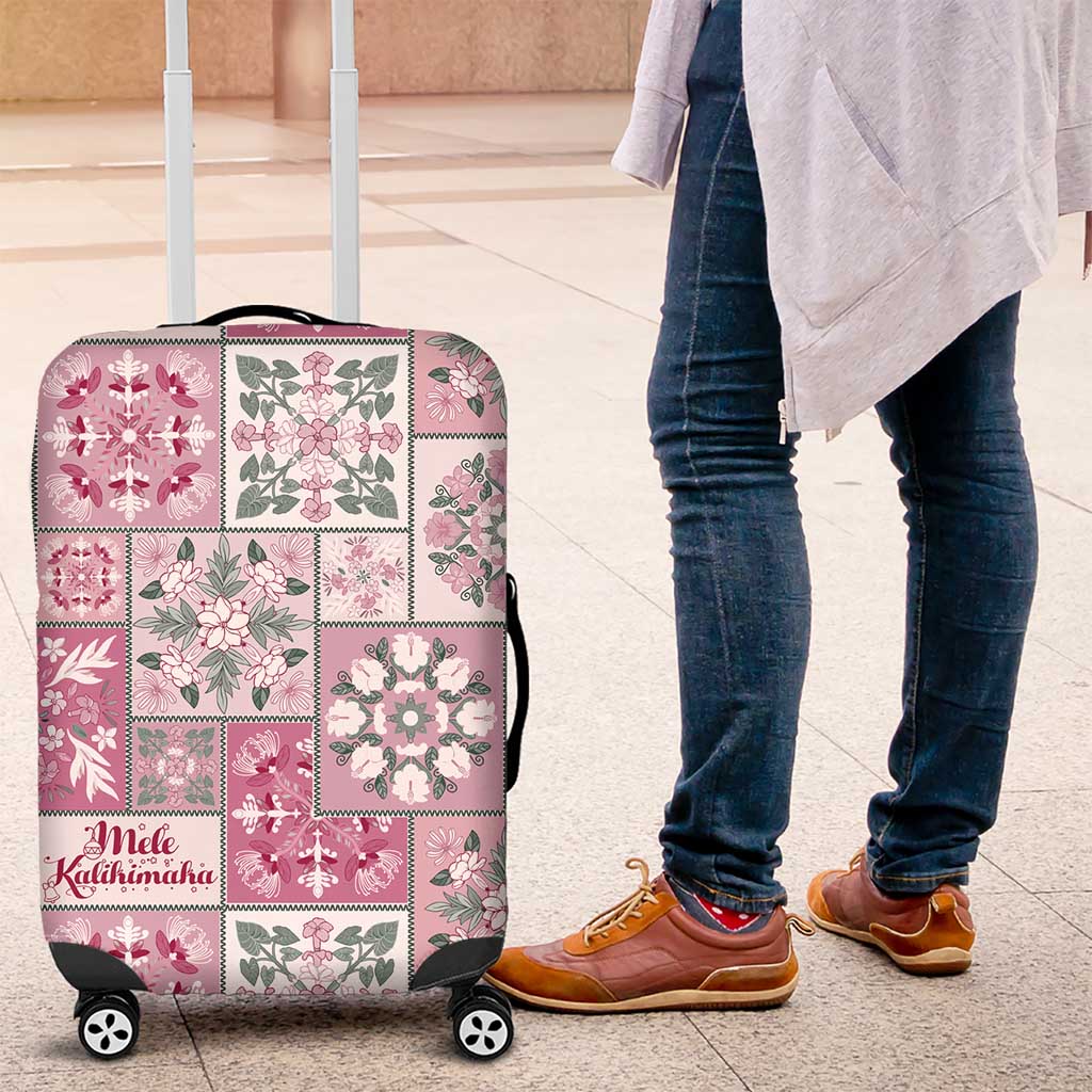 Mele Kalikimaka Hawaii Christmas Luggage Cover Akala Seamless Floral Motif - Polynesian Pride