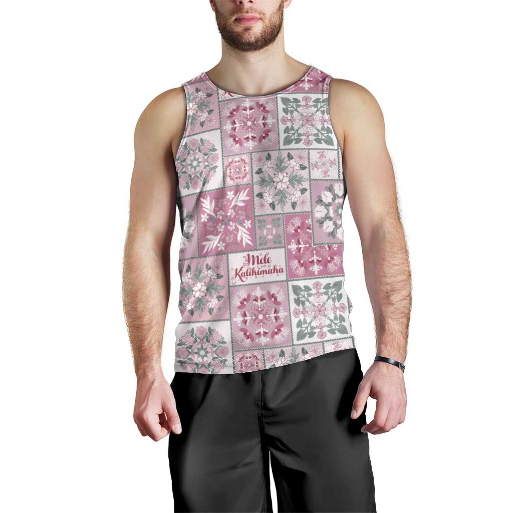Mele Kalikimaka Hawaii Christmas Men Tank Top Akala Seamless Floral Motif - Polynesian Pride