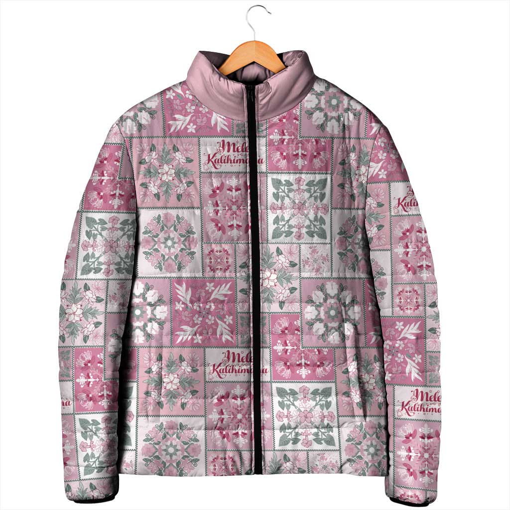 Mele Kalikimaka Hawaii Christmas Padded Jacket Akala Seamless Floral Motif - Polynesian Pride
