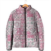 Mele Kalikimaka Hawaii Christmas Padded Jacket Akala Seamless Floral Motif - Polynesian Pride