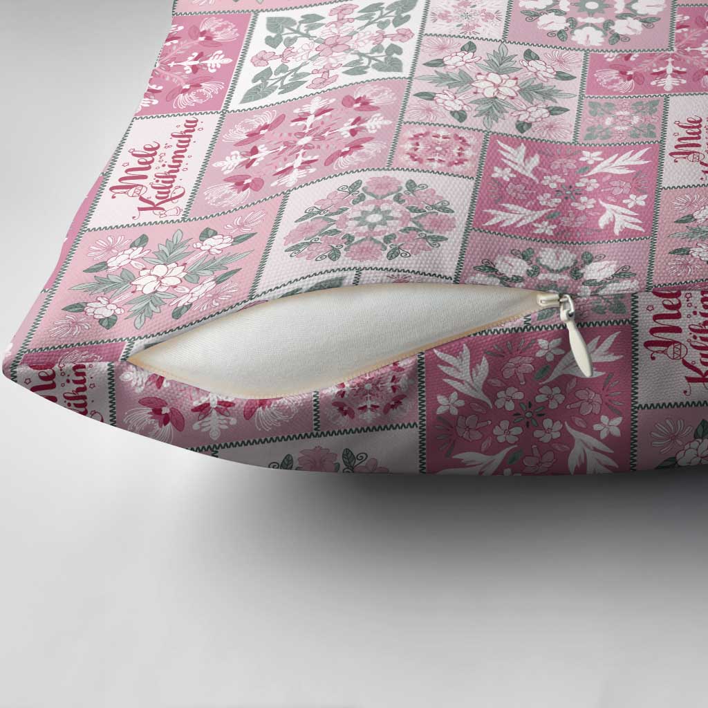 Mele Kalikimaka Hawaii Christmas Pillow Cover Akala Seamless Floral Motif - Polynesian Pride