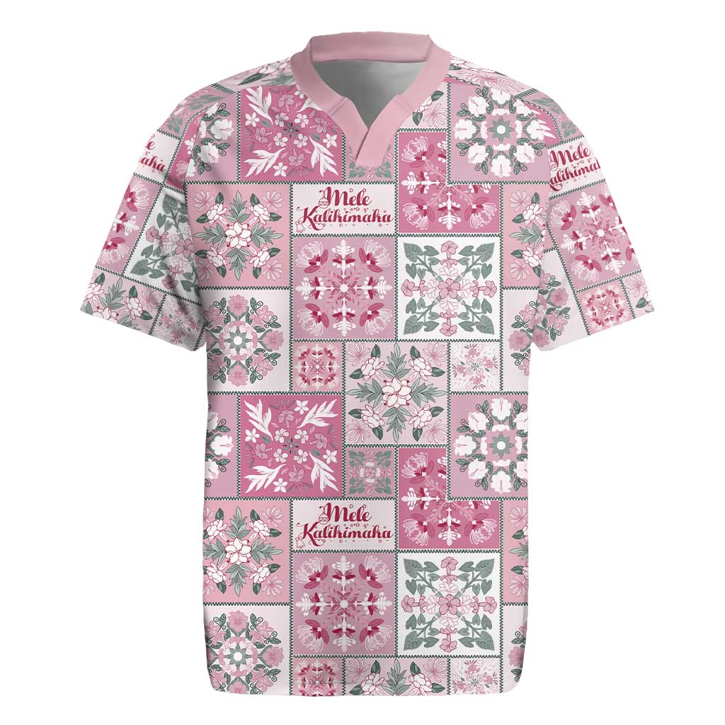 Mele Kalikimaka Hawaii Christmas Rugby Jersey Akala Seamless Floral Motif - Polynesian Pride