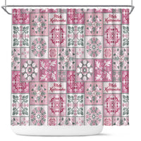 Mele Kalikimaka Hawaii Christmas Shower Curtain Akala Seamless Floral Motif - Polynesian Pride