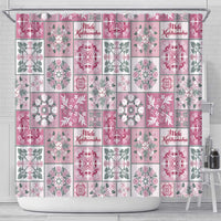 Mele Kalikimaka Hawaii Christmas Shower Curtain Akala Seamless Floral Motif - Polynesian Pride