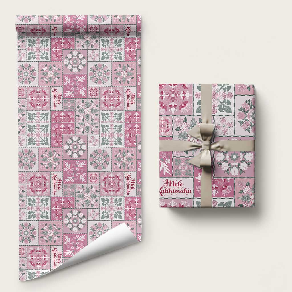 Mele Kalikimaka Hawaii Christmas Wrapping Paper Akala Seamless Floral Motif - Polynesian Pride