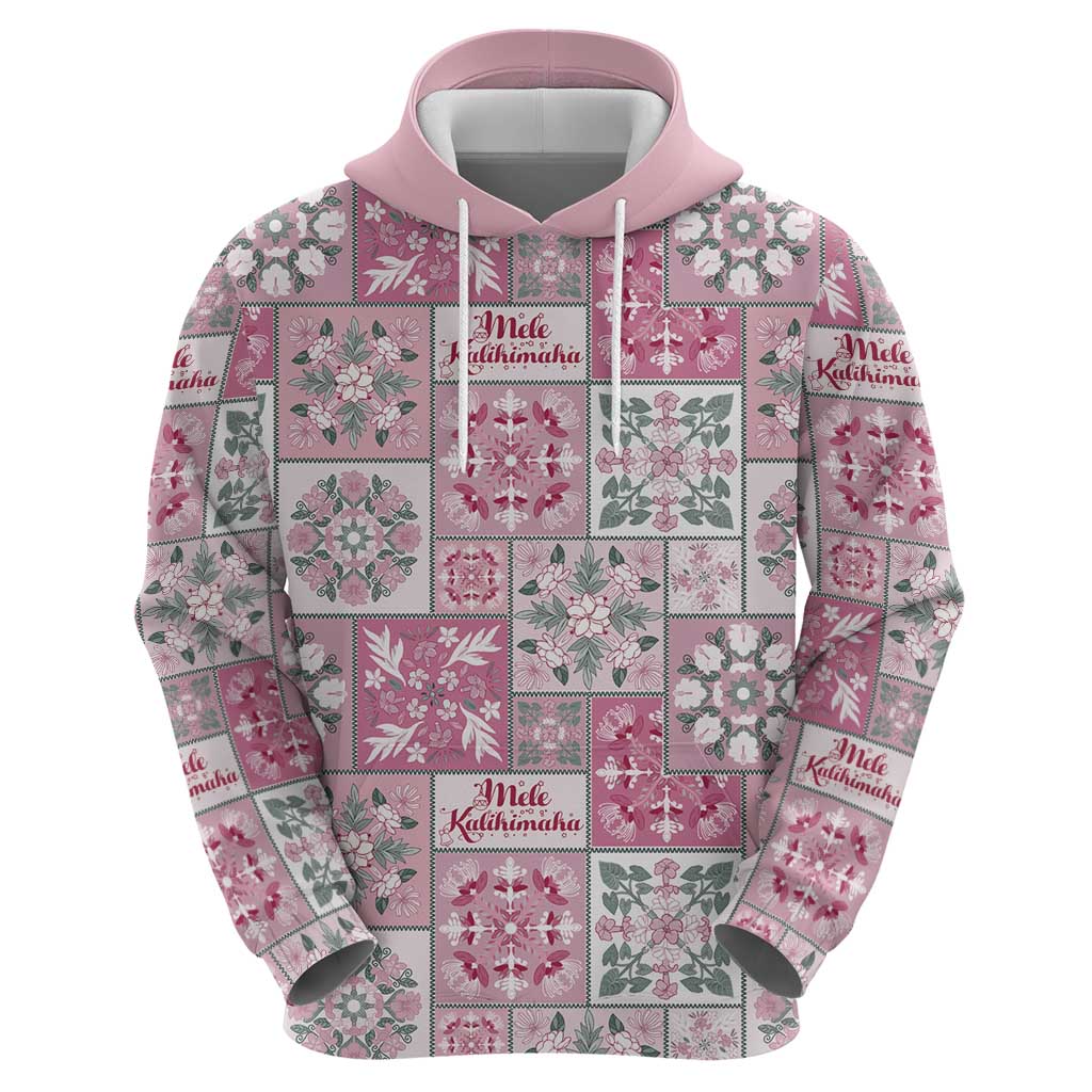 Mele Kalikimaka Hawaii Christmas Zip Hoodie Akala Seamless Floral Motif - Polynesian Pride