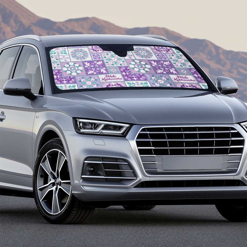 Mele Kalikimaka Hawaii Christmas Auto Sun Shade Poni Seamless Floral Motif - Polynesian Pride