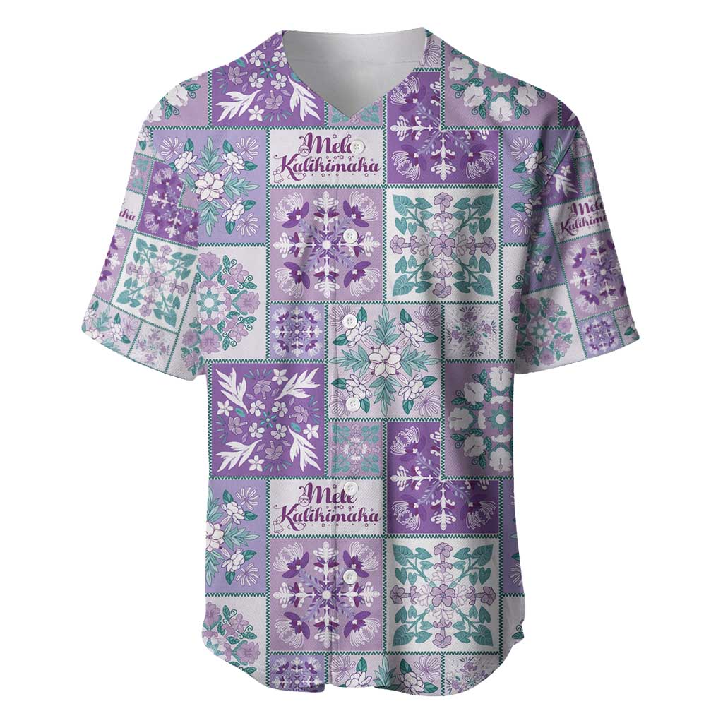 Mele Kalikimaka Hawaii Christmas Baseball Jersey Poni Seamless Floral Motif - Polynesian Pride