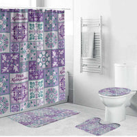Mele Kalikimaka Hawaii Christmas Bathroom Set Poni Seamless Floral Motif - Polynesian Pride