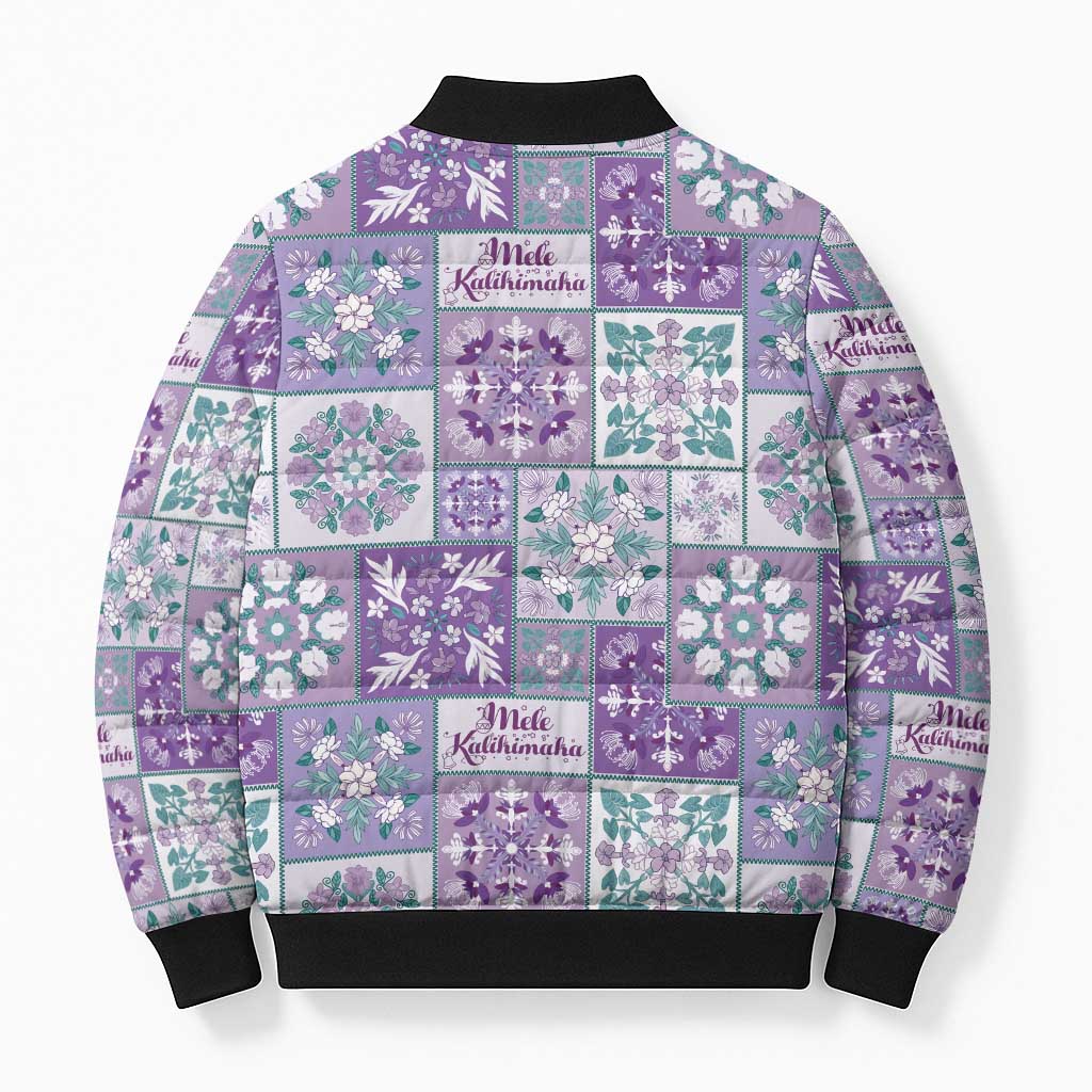 Mele Kalikimaka Hawaii Christmas Bomber Puffer Jacket Poni Seamless Floral Motif - Polynesian Pride
