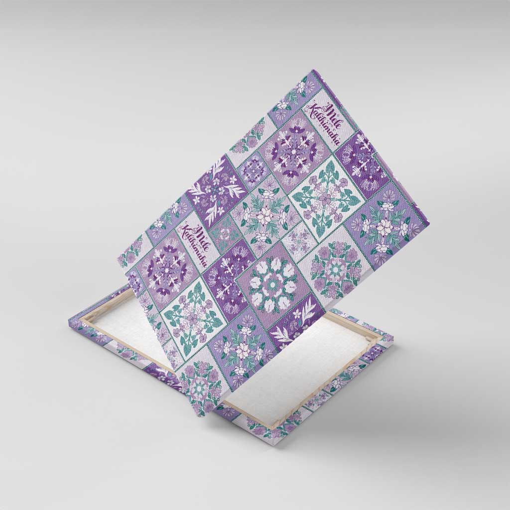 Mele Kalikimaka Hawaii Christmas Canvas Wall Art Poni Seamless Floral Motif - Polynesian Pride