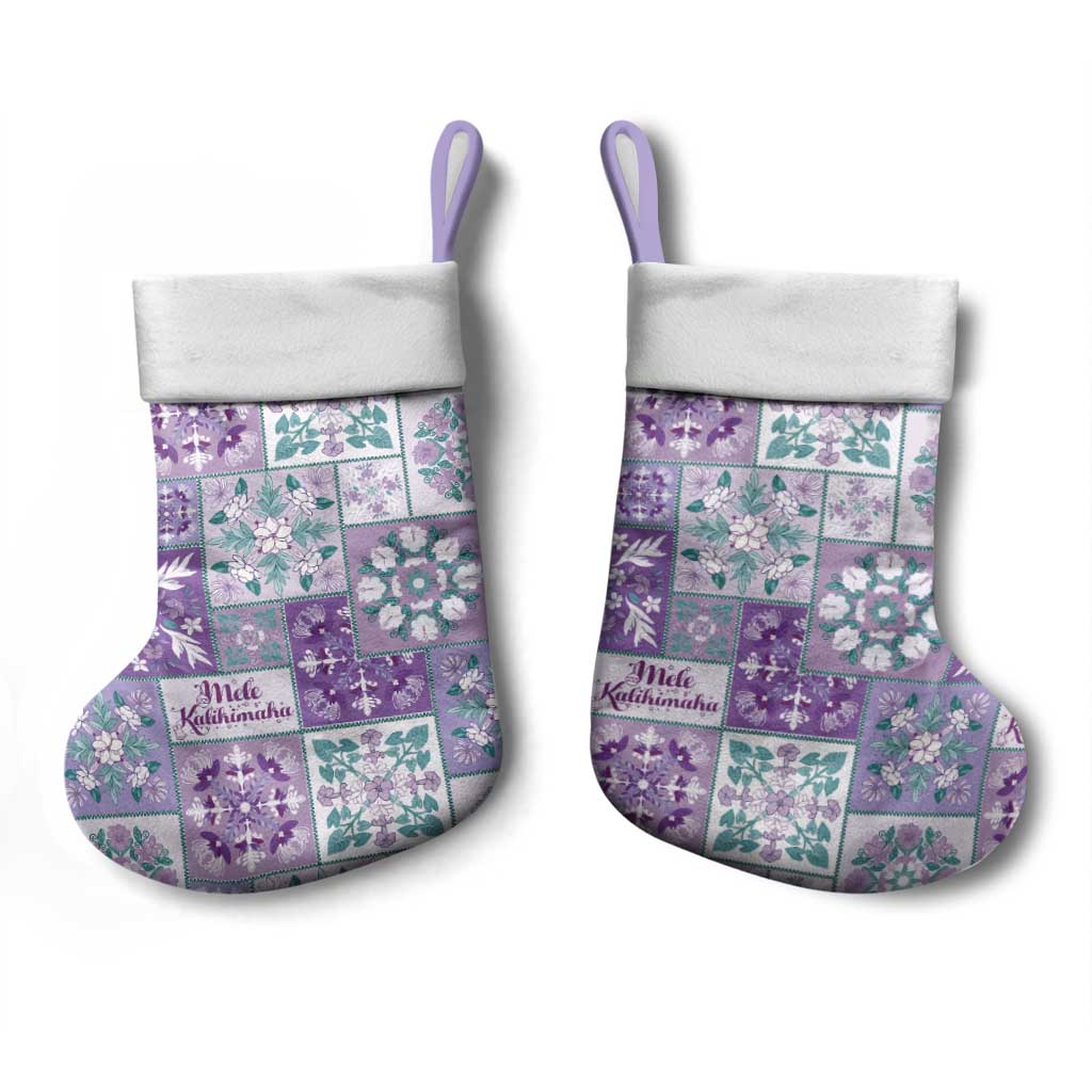 Mele Kalikimaka Hawaii Christmas Stocking Poni Seamless Floral Motif - Polynesian Pride