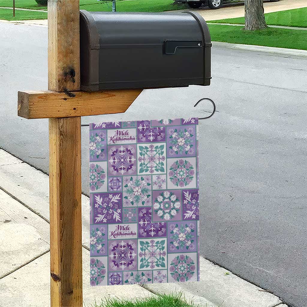 Mele Kalikimaka Hawaii Christmas Garden Flag Poni Seamless Floral Motif - Polynesian Pride