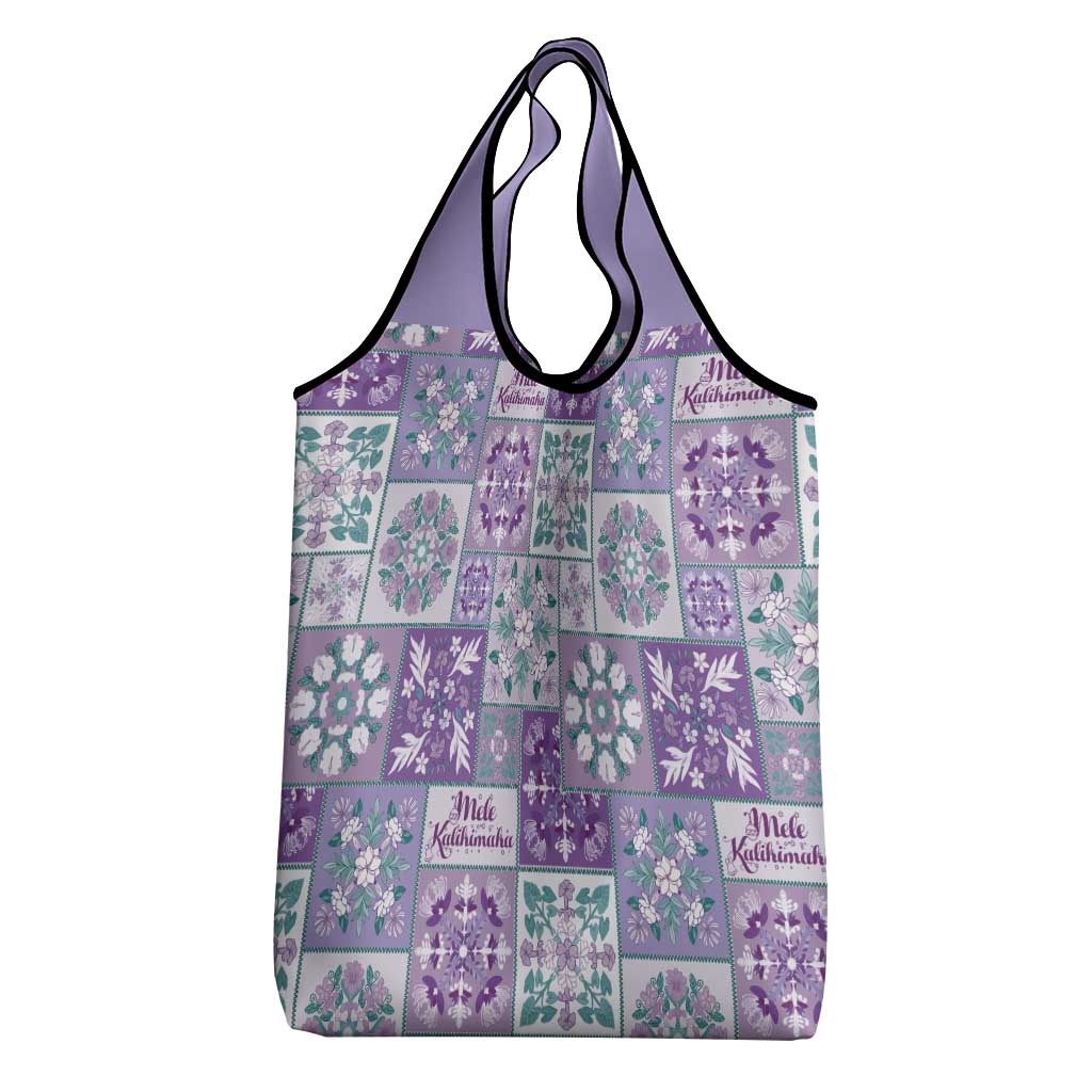 Mele Kalikimaka Hawaii Christmas Grocery Bag Poni Seamless Floral Motif - Polynesian Pride