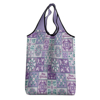 Mele Kalikimaka Hawaii Christmas Grocery Bag Poni Seamless Floral Motif - Polynesian Pride