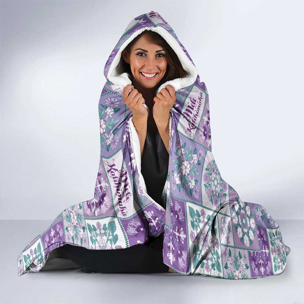 Mele Kalikimaka Hawaii Christmas Hooded Blanket Poni Seamless Floral Motif - Polynesian Pride