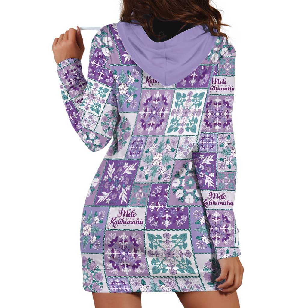 Mele Kalikimaka Hawaii Christmas Hoodie Dress Poni Seamless Floral Motif - Polynesian Pride