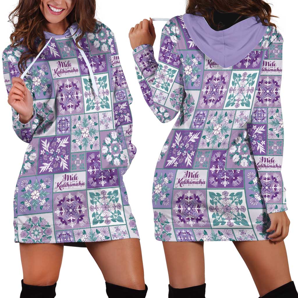 Mele Kalikimaka Hawaii Christmas Hoodie Dress Poni Seamless Floral Motif - Polynesian Pride