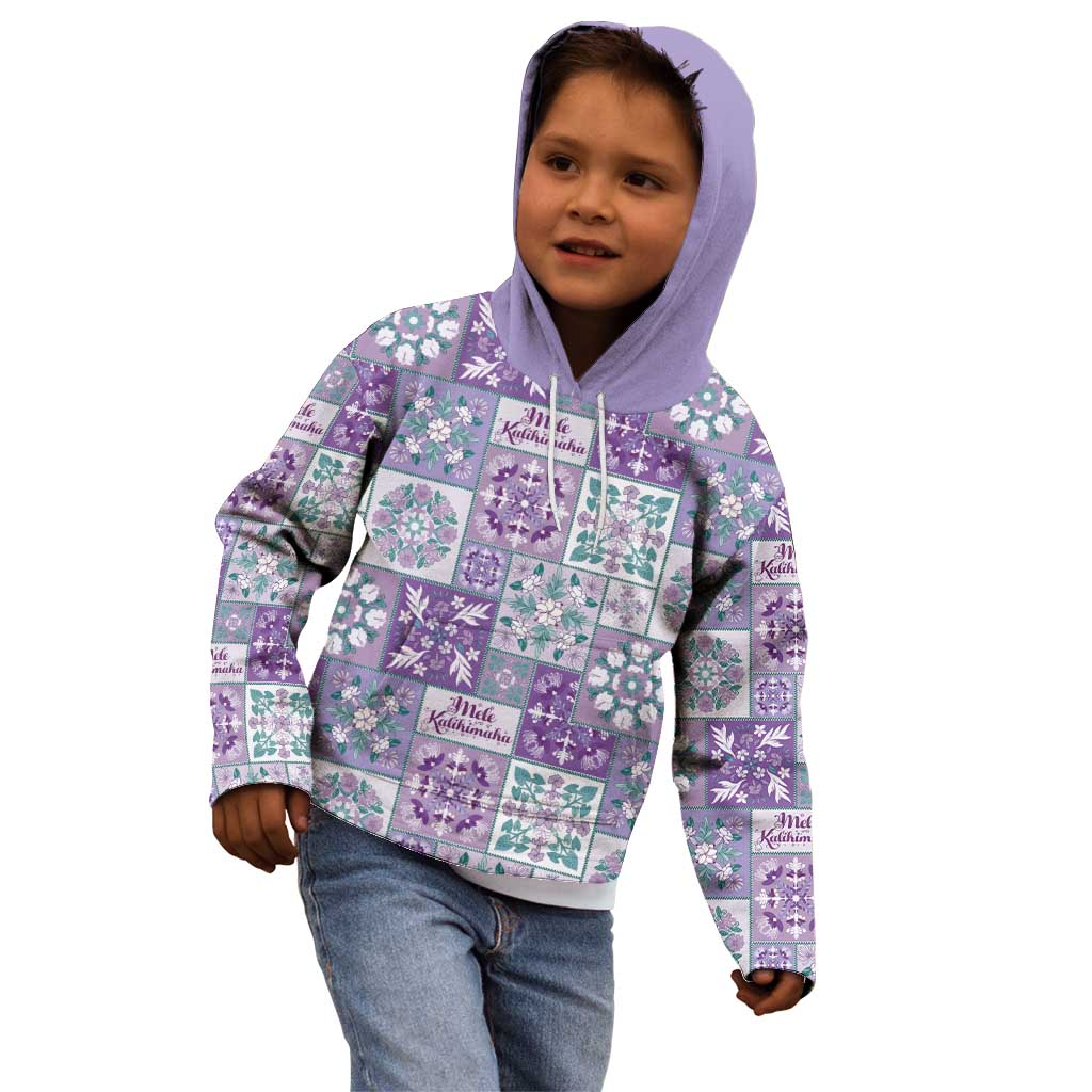 Mele Kalikimaka Hawaii Christmas Kid Hoodie Poni Seamless Floral Motif - Polynesian Pride