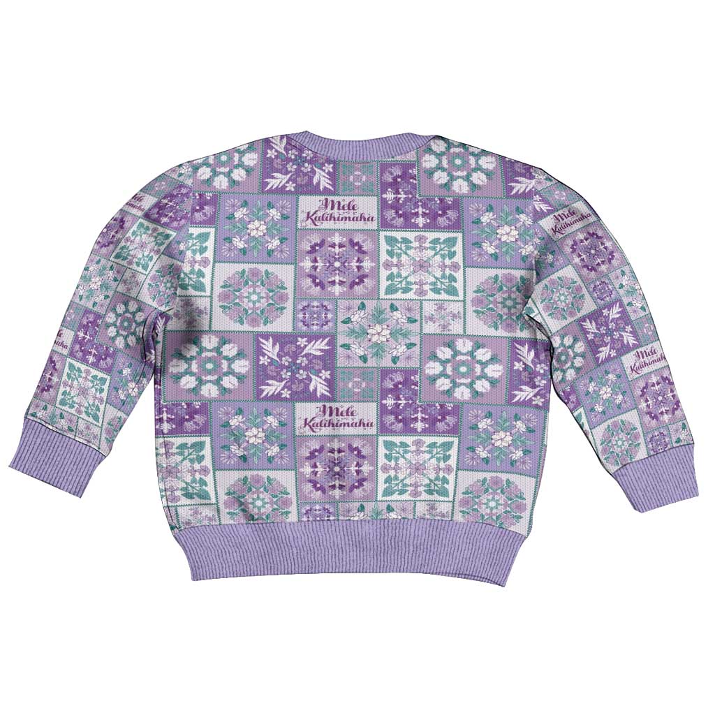 Mele Kalikimaka Hawaii Christmas Kid Ugly Christmas Sweater Poni Seamless Floral Motif - Polynesian Pride