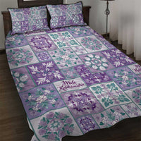 Mele Kalikimaka Hawaii Christmas Quilt Bed Set Poni Seamless Floral Motif - Polynesian Pride