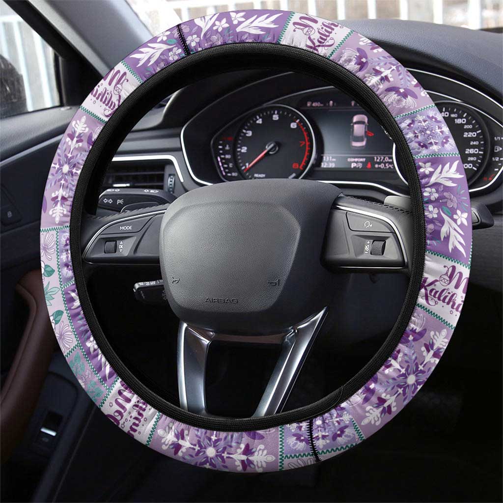 Mele Kalikimaka Hawaii Christmas Steering Wheel Cover Poni Seamless Floral Motif - Polynesian Pride