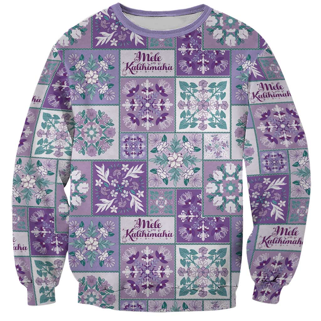 Mele Kalikimaka Hawaii Christmas Sweatshirt Poni Seamless Floral Motif - Polynesian Pride