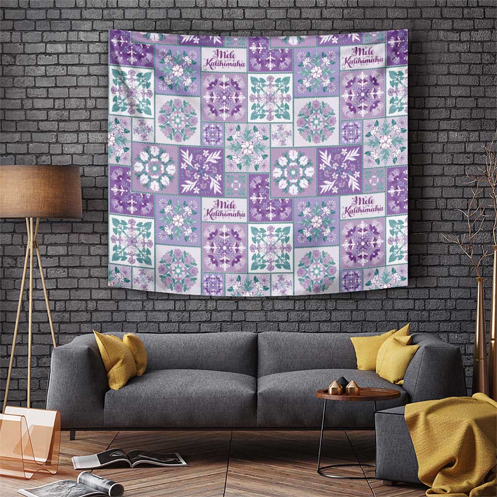 Mele Kalikimaka Hawaii Christmas Tapestry Poni Seamless Floral Motif - Polynesian Pride