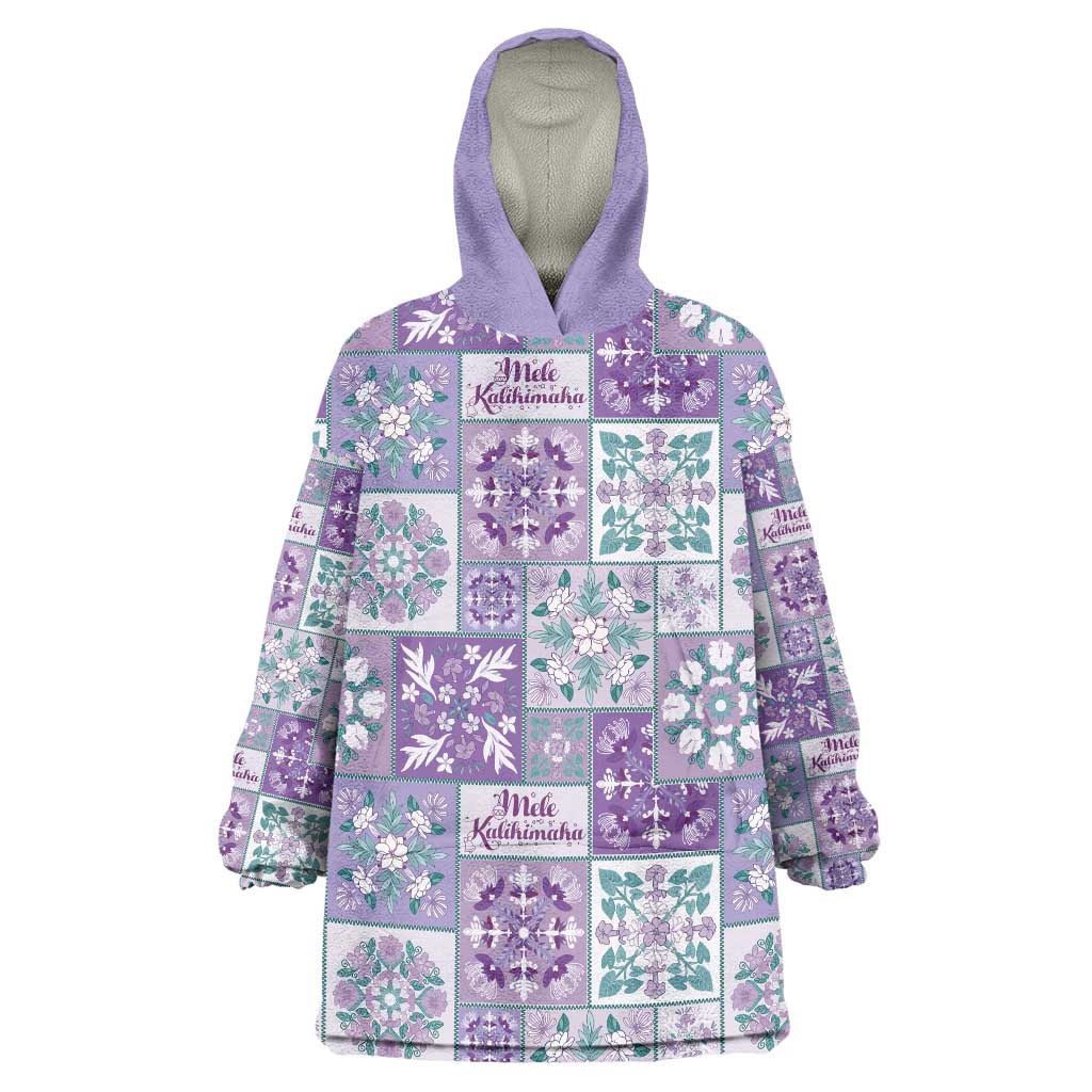 Mele Kalikimaka Hawaii Christmas Wearable Blanket Hoodie Poni Seamless Floral Motif - Polynesian Pride
