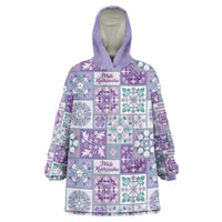Mele Kalikimaka Hawaii Christmas Wearable Blanket Hoodie Poni Seamless Floral Motif - Polynesian Pride