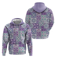 Mele Kalikimaka Hawaii Christmas Zip Hoodie Poni Seamless Floral Motif - Polynesian Pride