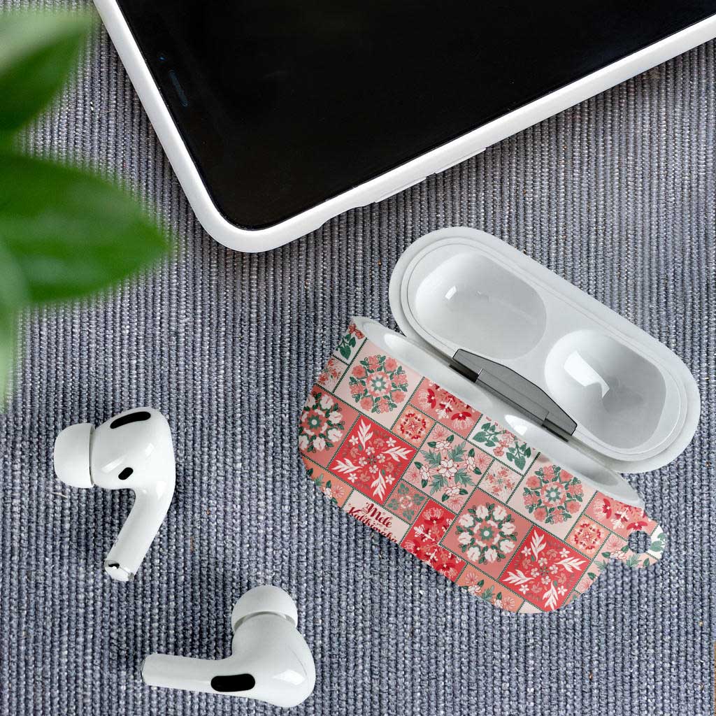 Mele Kalikimaka Hawaii Christmas AirPods Case Ulaula Seamless Floral Motif - Polynesian Pride