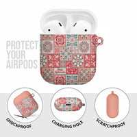 Mele Kalikimaka Hawaii Christmas AirPods Case Ulaula Seamless Floral Motif - Polynesian Pride