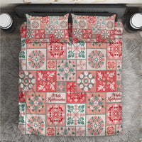 Mele Kalikimaka Hawaii Christmas Bedding Set Ulaula Seamless Floral Motif - Polynesian Pride