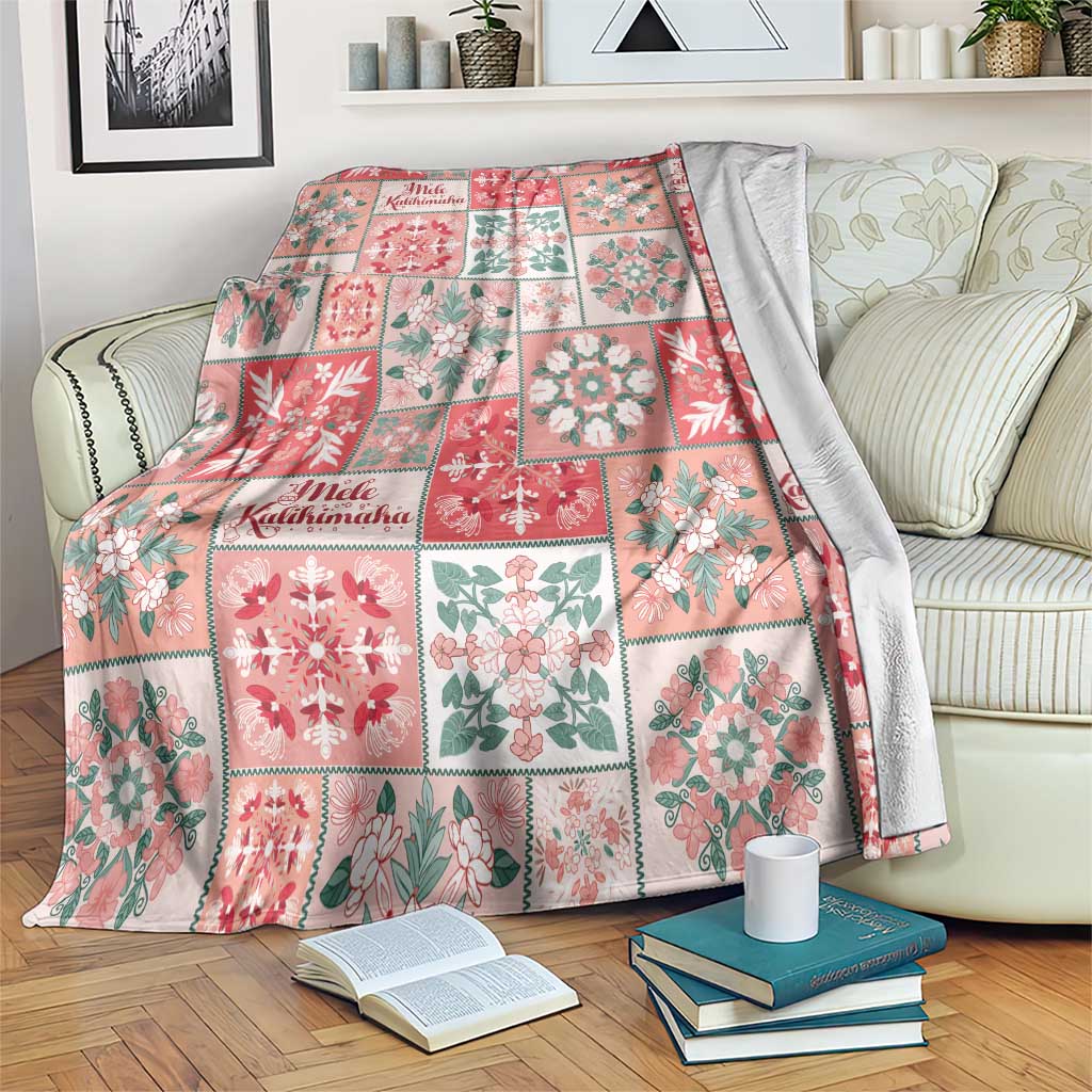 Mele Kalikimaka Hawaii Christmas Blanket Ulaula Seamless Floral Motif - Polynesian Pride