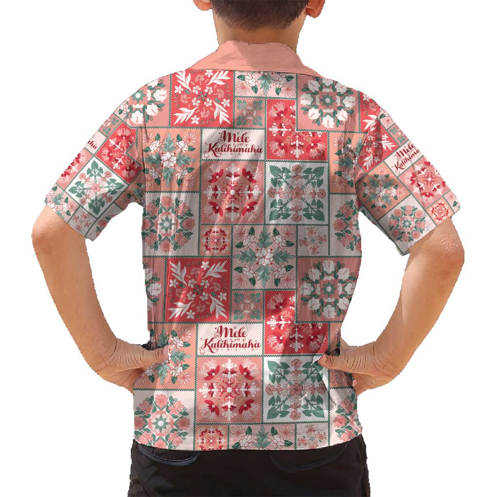 Mele Kalikimaka Hawaii Christmas Family Matching Puletasi and Hawaiian Shirt Ulaula Seamless Floral Motif - Polynesian Pride