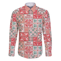 Mele Kalikimaka Hawaii Christmas Family Matching Puletasi and Hawaiian Shirt Ulaula Seamless Floral Motif - Polynesian Pride