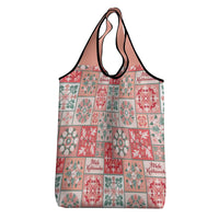 Mele Kalikimaka Hawaii Christmas Grocery Bag Ulaula Seamless Floral Motif - Polynesian Pride
