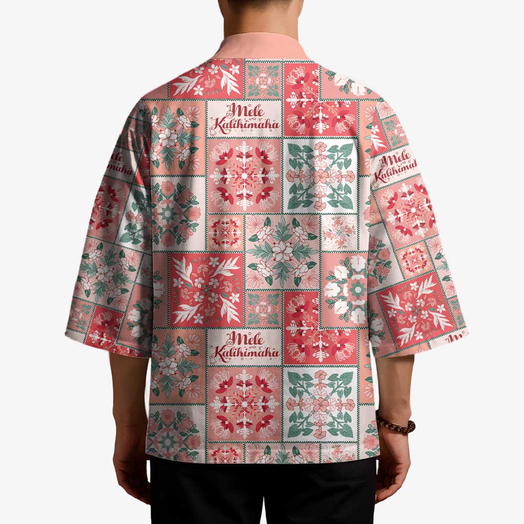 Mele Kalikimaka Hawaii Christmas Kimono Ulaula Seamless Floral Motif - Polynesian Pride