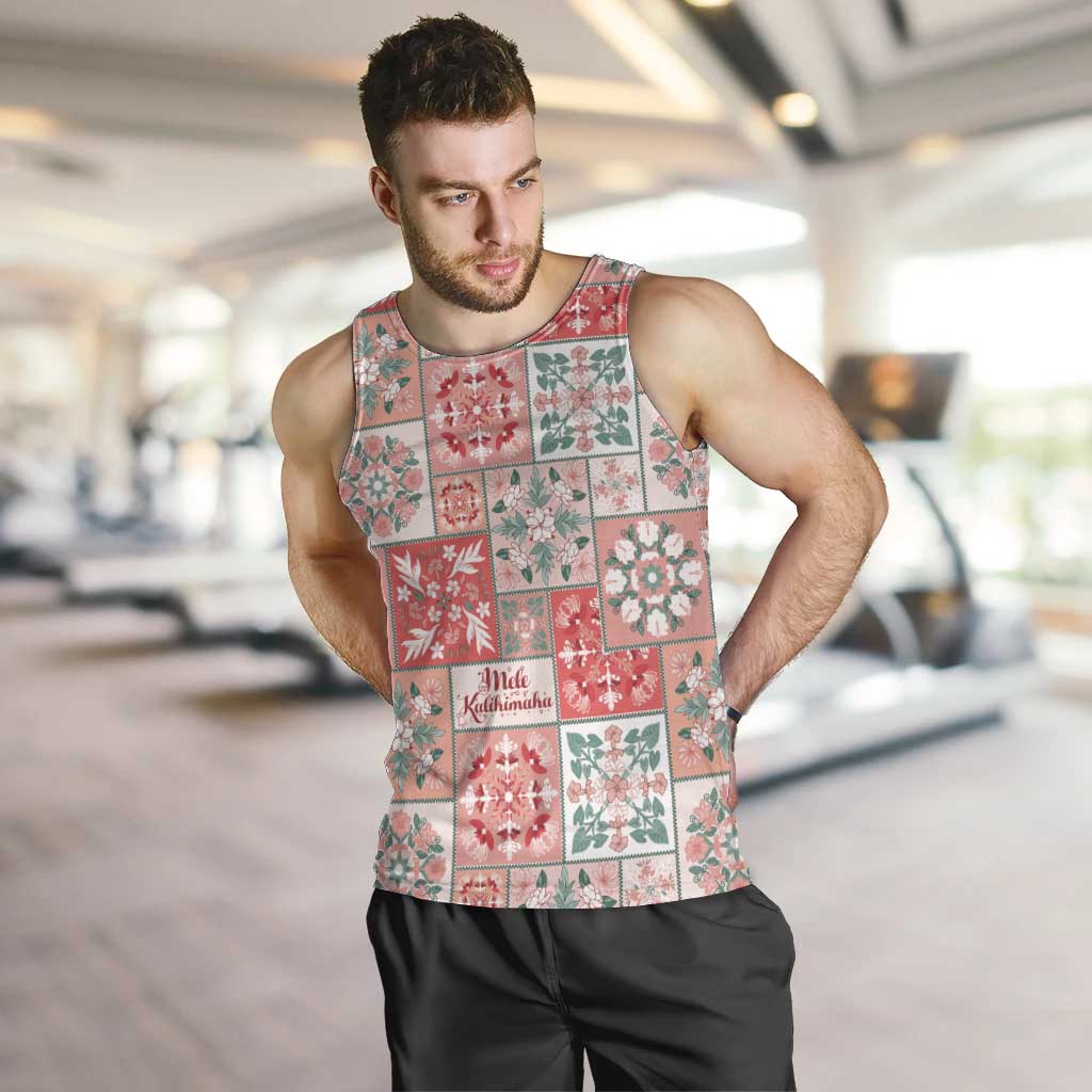 Mele Kalikimaka Hawaii Christmas Men Tank Top Ulaula Seamless Floral Motif - Polynesian Pride