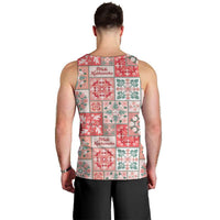 Mele Kalikimaka Hawaii Christmas Men Tank Top Ulaula Seamless Floral Motif - Polynesian Pride