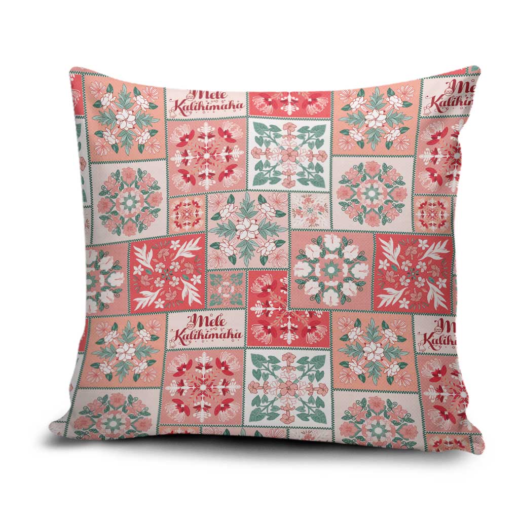 Mele Kalikimaka Hawaii Christmas Pillow Cover Ulaula Seamless Floral Motif - Polynesian Pride