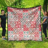 Mele Kalikimaka Hawaii Christmas Quilt Ulaula Seamless Floral Motif - Polynesian Pride