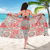 Mele Kalikimaka Hawaii Christmas Sarong Ulaula Seamless Floral Motif - Polynesian Pride