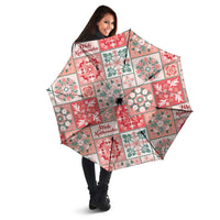 Mele Kalikimaka Hawaii Christmas Umbrella Ulaula Seamless Floral Motif - Polynesian Pride