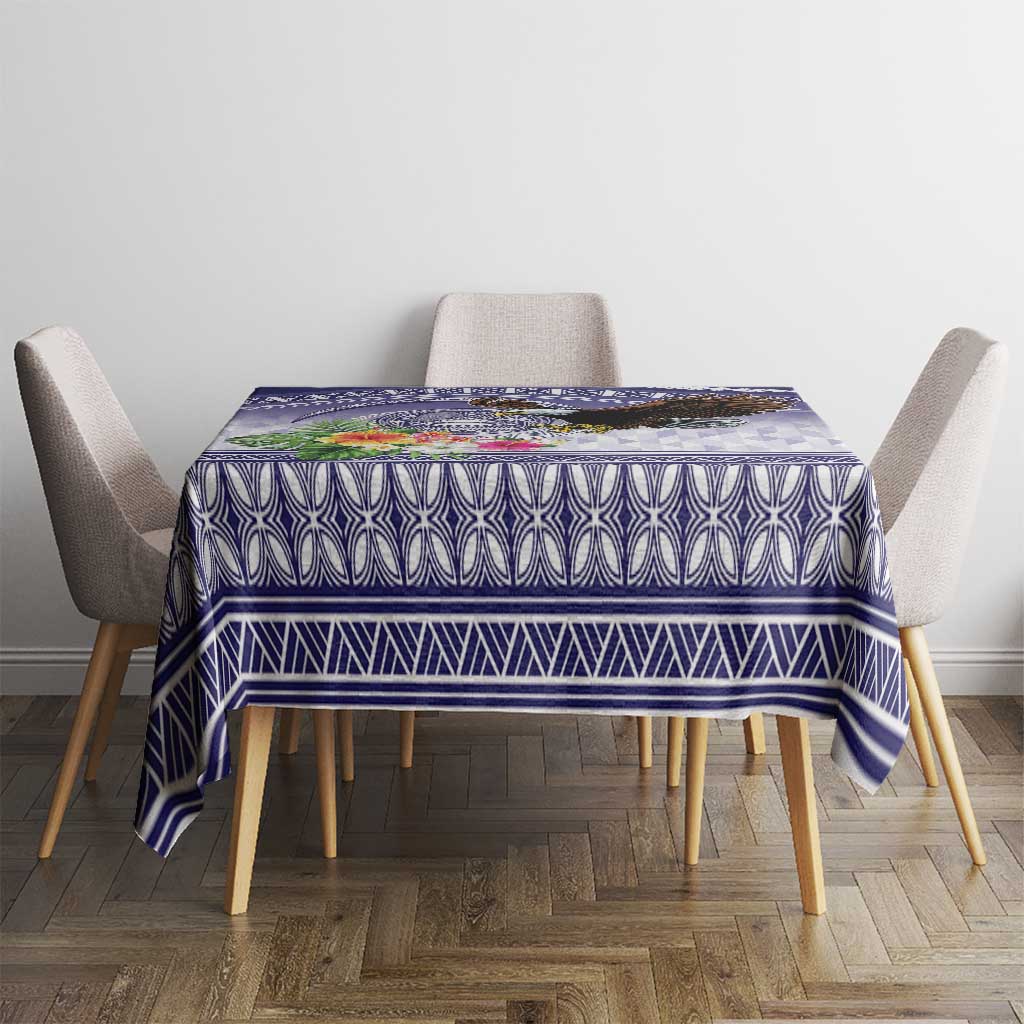 American Samoa Bald Eagle Tablecloth Polynesian Tropical Flowers