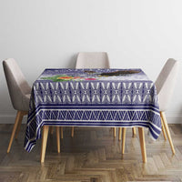 American Samoa Bald Eagle Tablecloth Polynesian Tropical Flowers