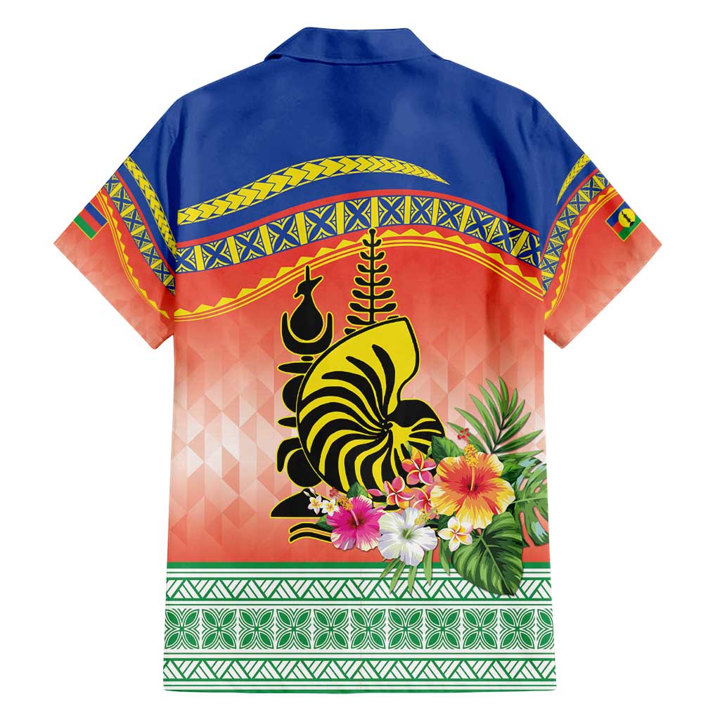 New Caledonia Nautilus Shell Family Matching Off Shoulder Maxi Dress and Hawaiian Shirt Polynesian Tropical Flowers