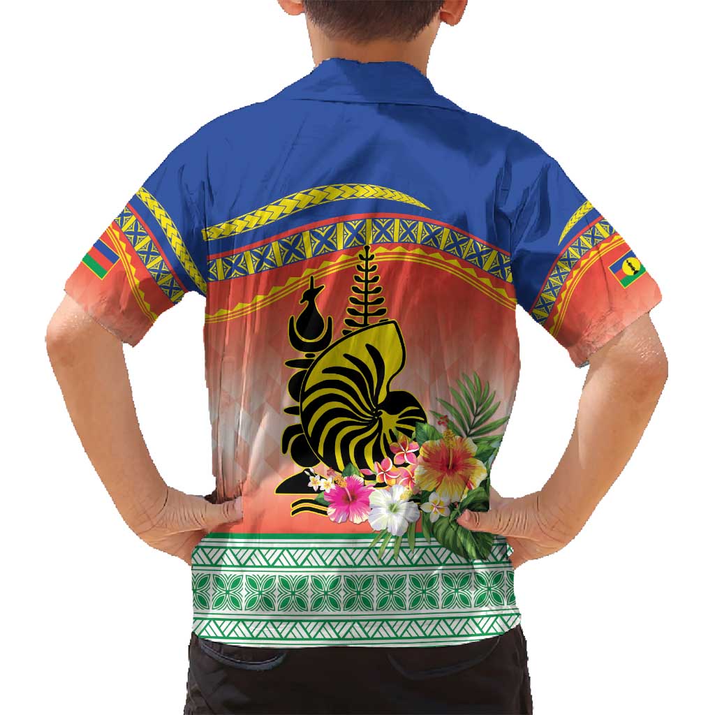 New Caledonia Nautilus Shell Family Matching Summer Maxi Dress and Hawaiian Shirt Polynesian Tropical Flowers